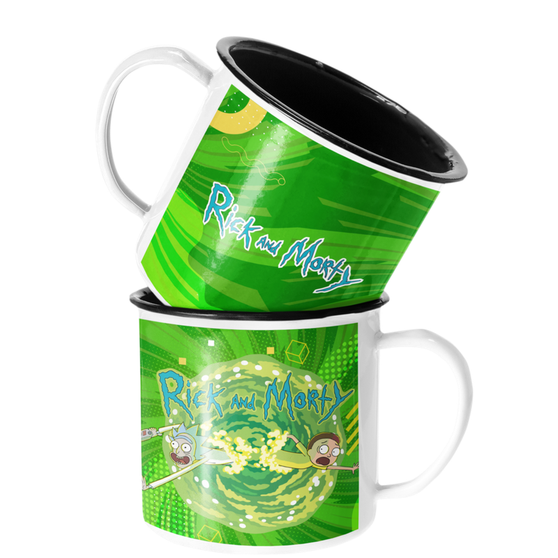 TAZA ENLOZADA LECHERA RICK Y MORTY SERIE PORTAL - 1