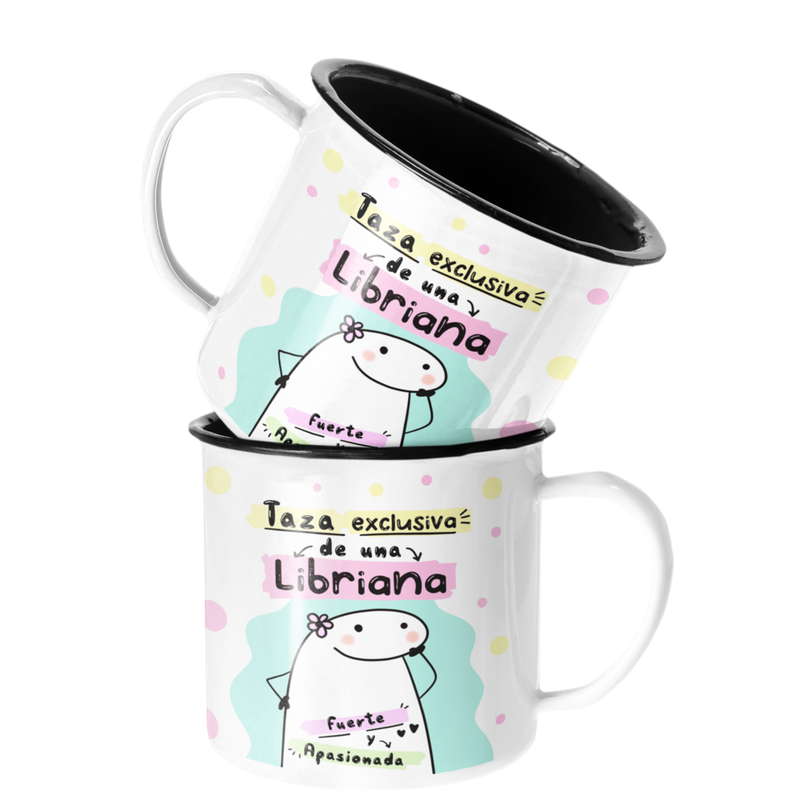 TAZA ENLOZADA LECHERA LIBRA REGALO PARA LIBRIANA ZODIACO - 1