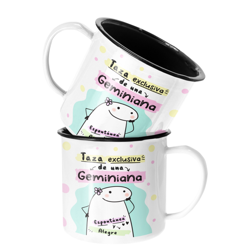 TAZA ENLOZADA LECHERA GEMINIS REGALO PARA GEMINIANA ZODIACO - 1