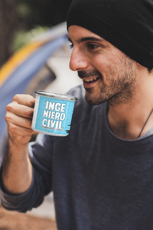 TAZA ENLOZADA LECHERA INGERIO CIVIL REGALO PROFESION - 3