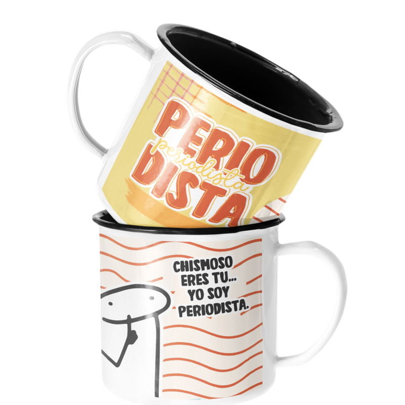 TAZA ENLOZADA LECHERA PERIODISTA REGALO PERIODISTA HOMBRE - 1