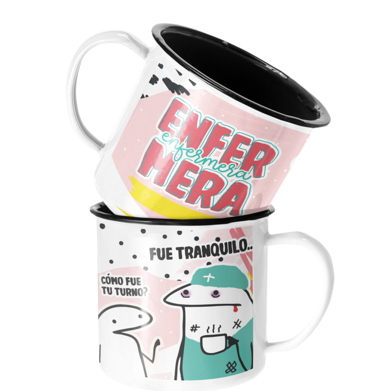 TAZA ENLOZADA LECHERA ENFERMERA REGALO ENFERMERA PROFESION - 1