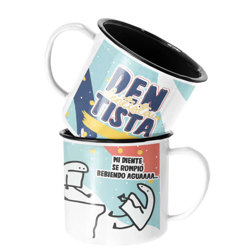 TAZA ENLOZADA LECHERA DENTISTA REGALO PROFESION HOMBRE - 1