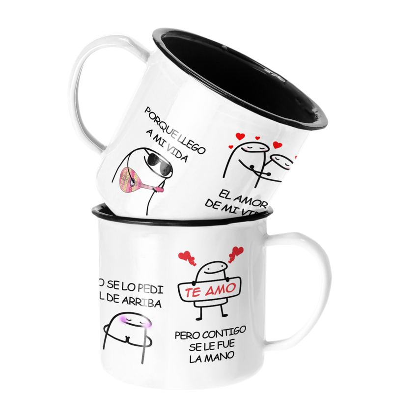 TAZA ENLOZADA LECHERA CAMILO INDIGO LLEGO A MI VIDA EL AMOR - 1