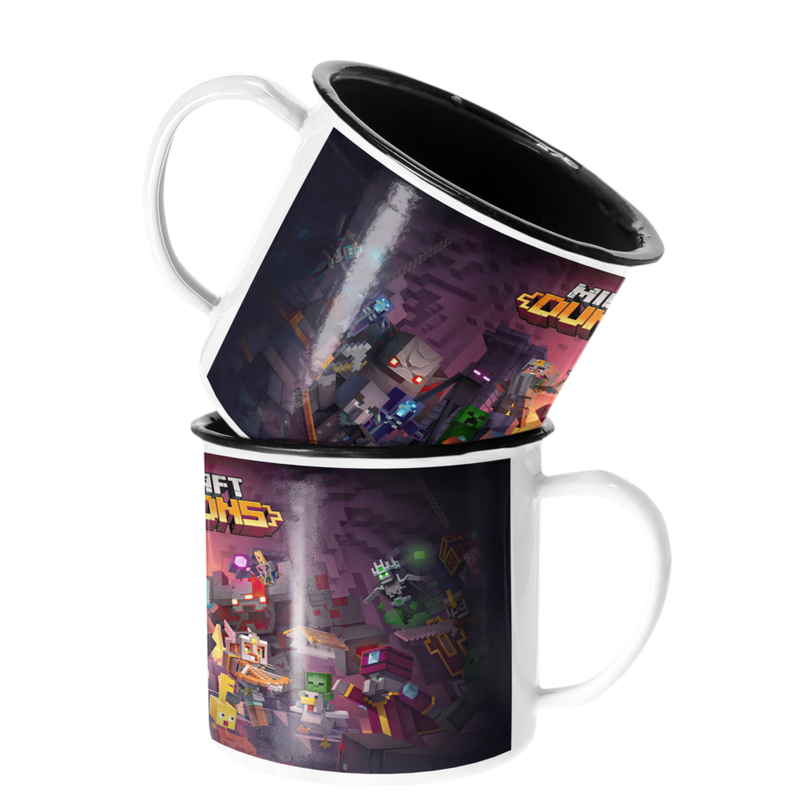 TAZA ENLOZADA LECHERA MINECRAFT VIDEOJUEGO INFIERNO DUNGEONS - 1