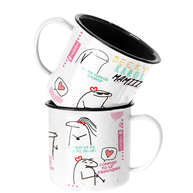 TAZA ENLOZADA LECHERA KAROL G Y BECKY G MAMI BICHOTA MUSICA - 1