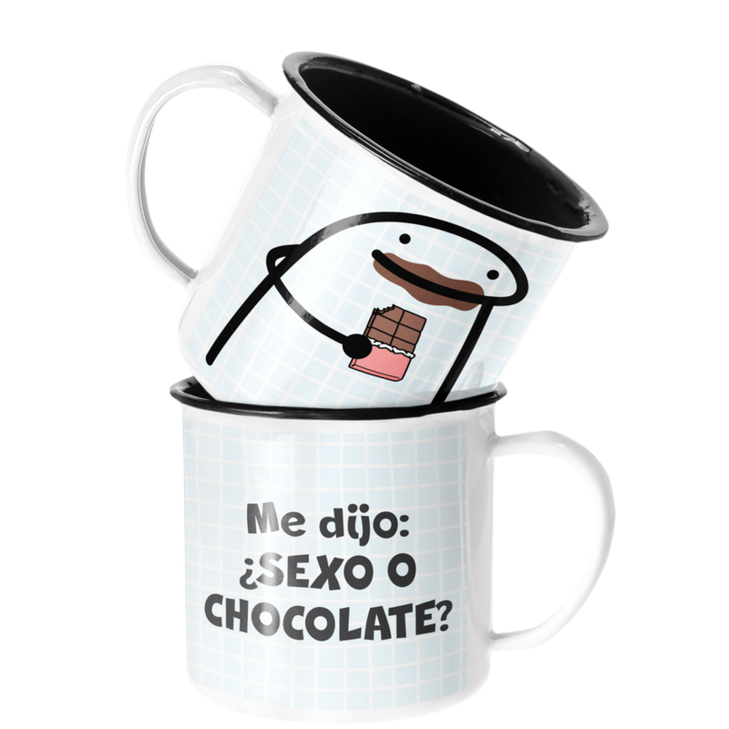TAZA ENLOZADA LECHERA ME DIJO SEXO O CHOCOLATE REGALO - 1