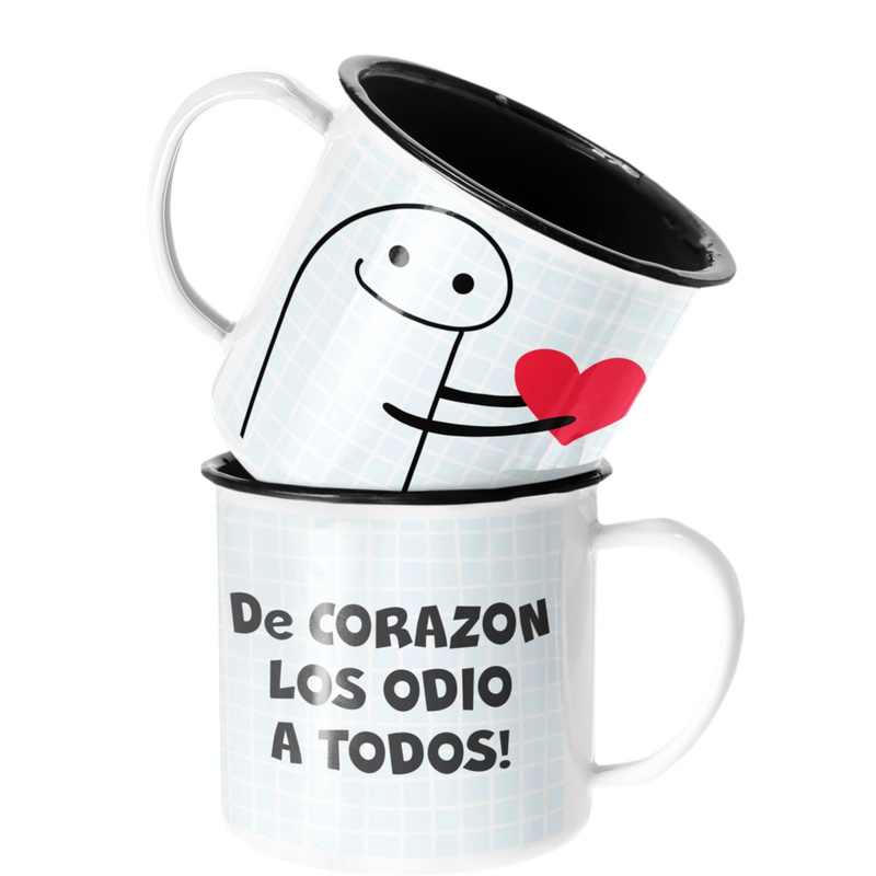 TAZA ENLOZADA LECHERA DE CORAZON LOS ODIOS A TODOS REGALO - 1