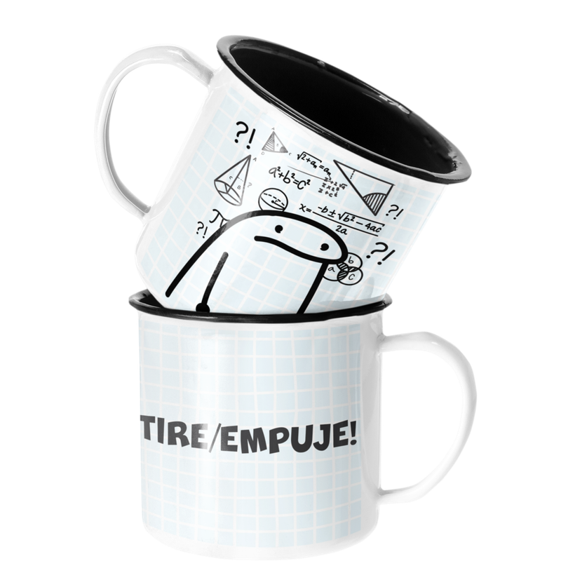 TAZA ENLOZADA LECHERA TIRE EMPUJE NO SÉ LA DIFERENCIA REGALO - 1