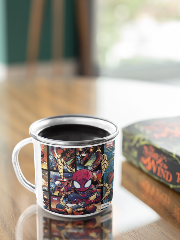 TAZA ENLOZADA LECHERA SPIDERMAN COMIC IRON SPIDER - 4