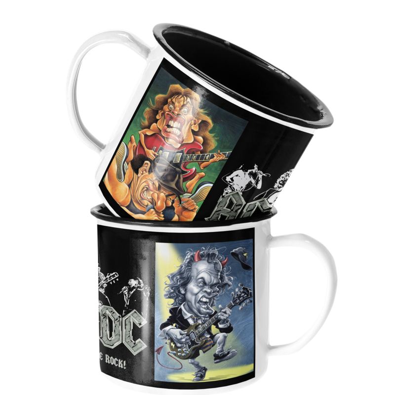 TAZA ENLOZADA LECHERA ACDC LETS BE ROCK BANDA - 1