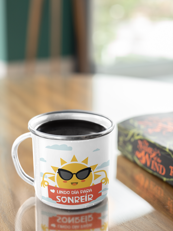 TAZA ENLOZADA LECHERA LINDO DÍA PARA SONREIR MOTIVACIONAL - 2