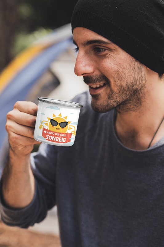 TAZA ENLOZADA LECHERA LINDO DÍA PARA SONREIR MOTIVACIONAL - 3