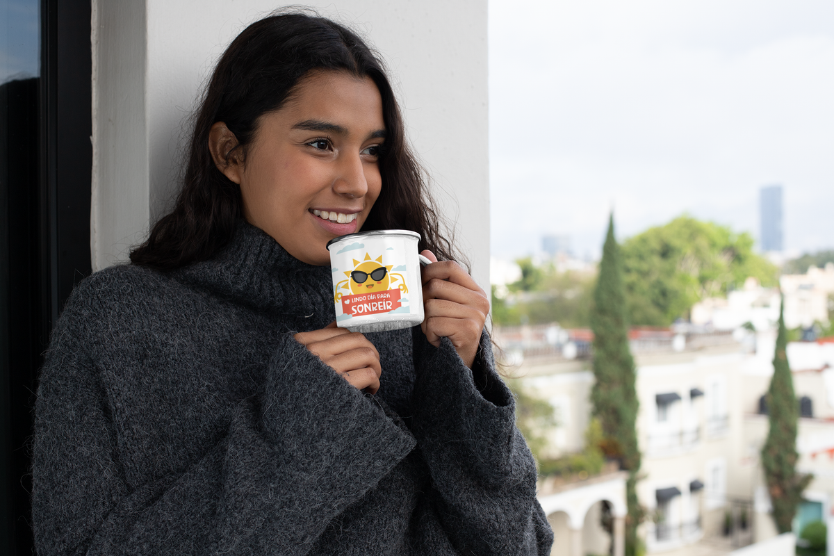 TAZA ENLOZADA LECHERA LINDO DÍA PARA SONREIR MOTIVACIONAL - 4