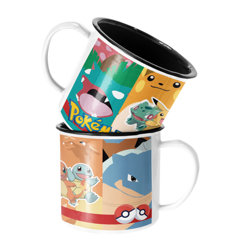 TAZA ENLOZADA LECHERA POKEMON EQUIPO ASH - 1