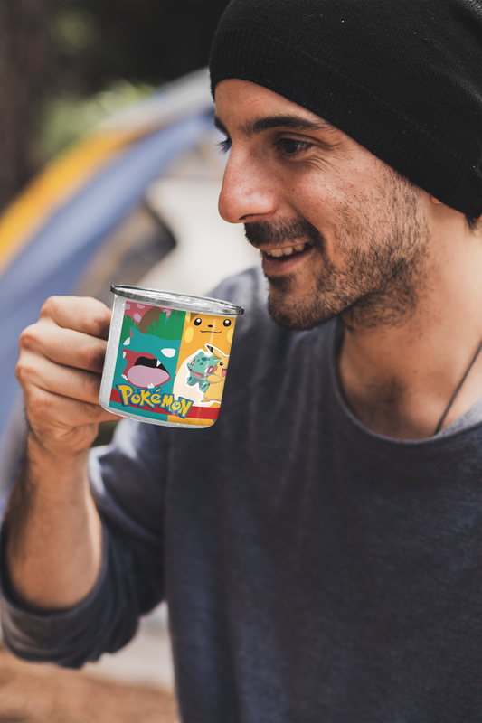 TAZA ENLOZADA LECHERA POKEMON EQUIPO ASH - 2