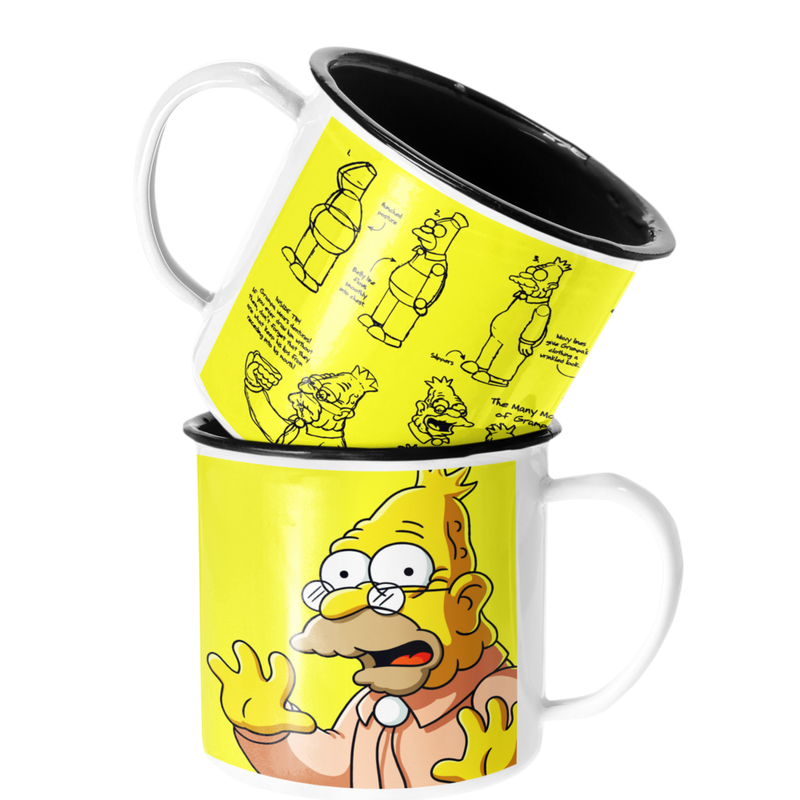 TAZA ENLOZADA LECHERA ABRAHAM SIMPSON ABUELO LOS SIMPSON - 1