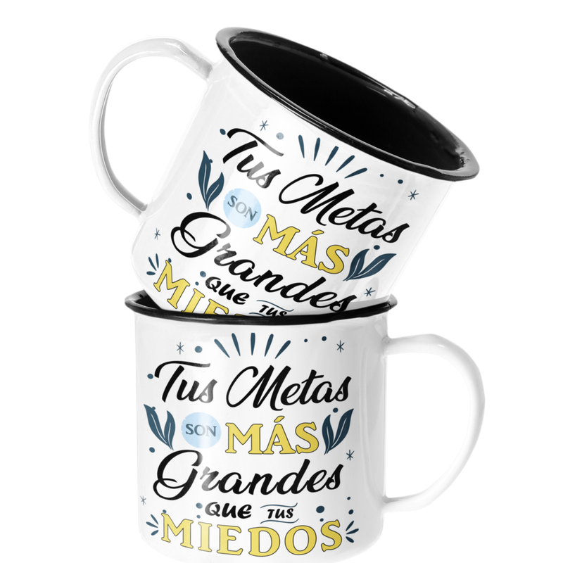 TAZA ENLOZADA LECHERA TUS METAS SON MAS GRANDES QUE TU MIEDO - 1