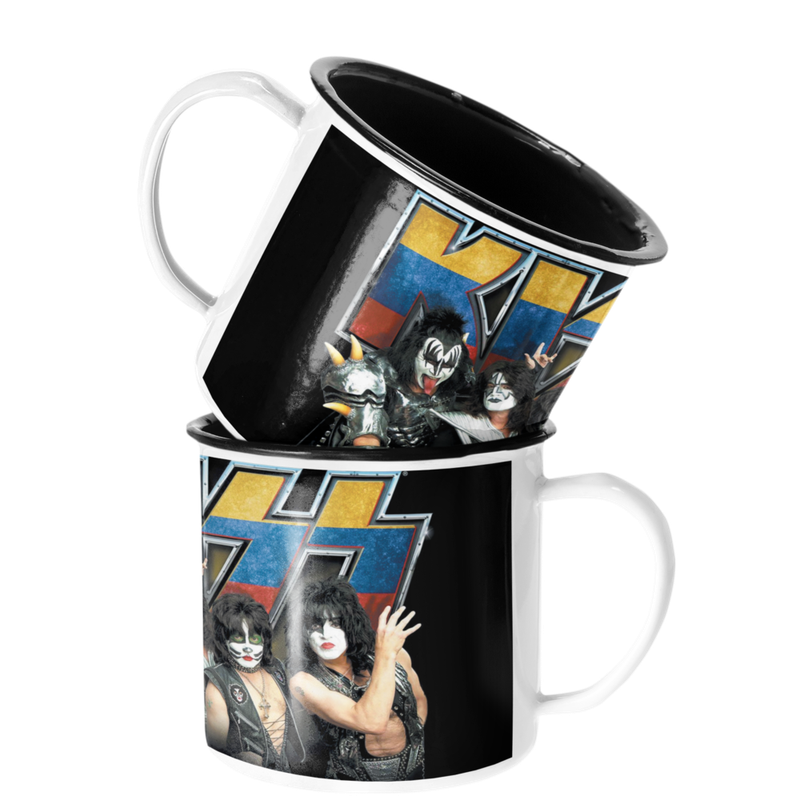 TAZA ENLOZADA LECHERA KISS BANDA ROCK - 1