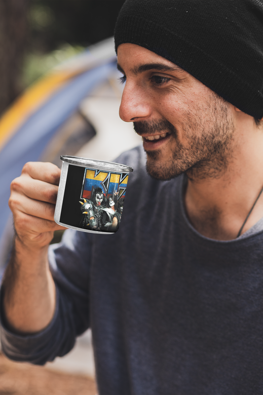 TAZA ENLOZADA LECHERA KISS BANDA ROCK - 2