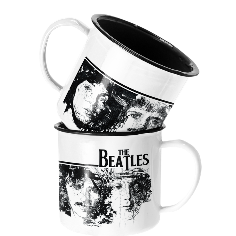 TAZA ENLOZADA LECHERA THE BEATLES MUSICA ROCK - 1
