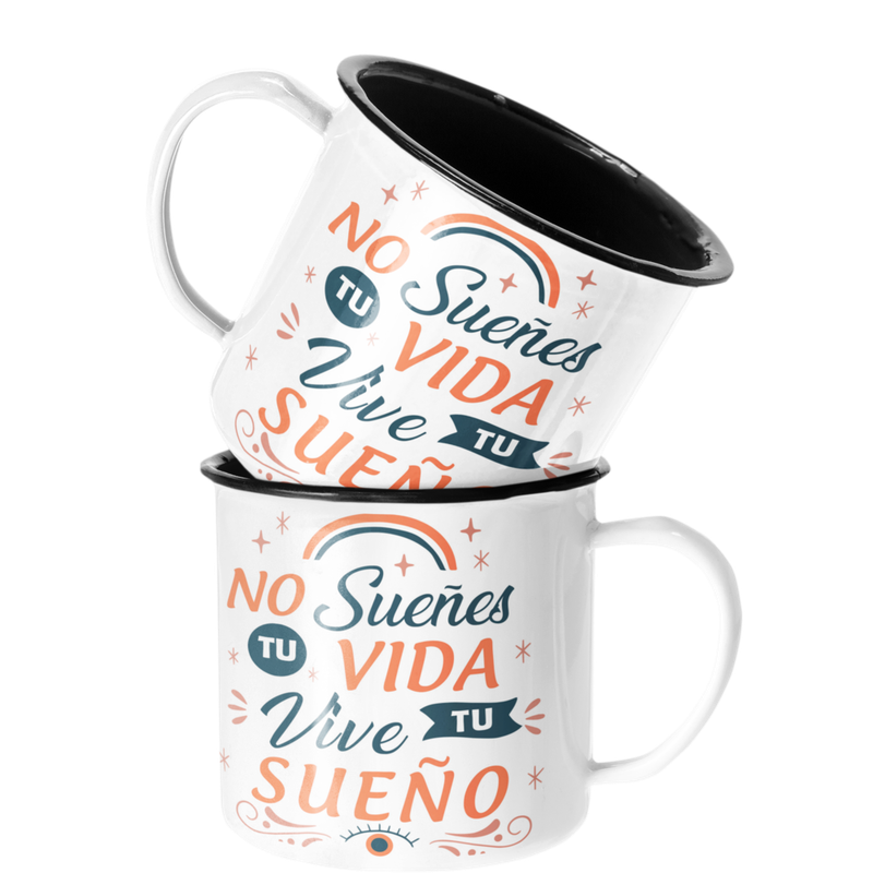 TAZA ENLOZADA LECHERA NO SUEÑES TU VIDA VIVE TU SUEÑO - 1