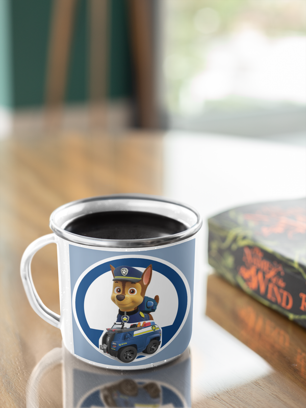 TAZA ENLOZADA LECHERA CHASE AUTO POLICIA PAW PATROL - 2