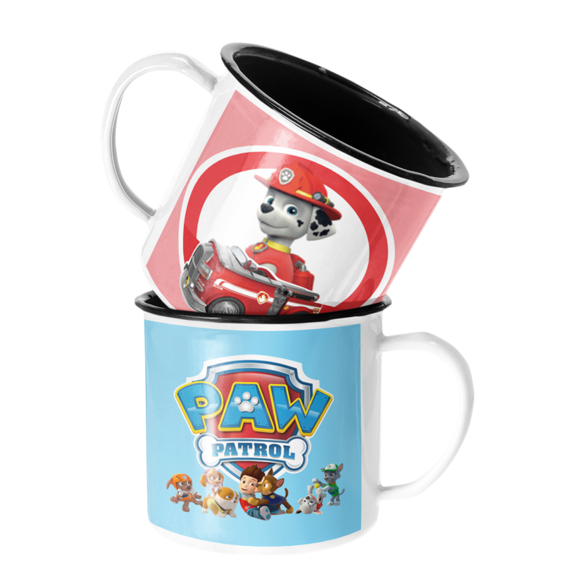 TAZA ENLOZADA LECHERA MARSHALL AUTO BOMBERO PAW PATROL - 1