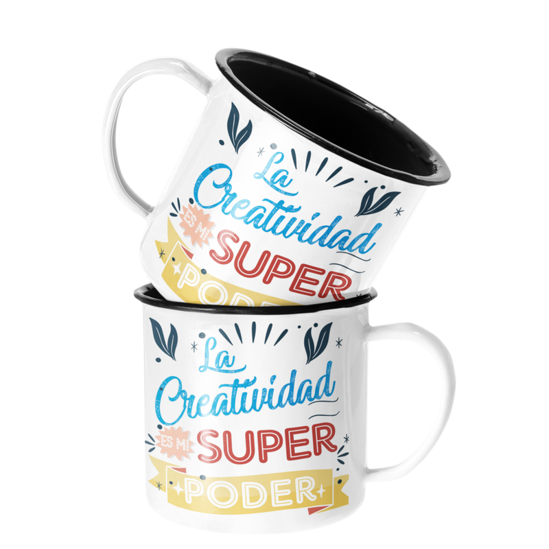 TAZA ENLOZADA LECHERA LA CREATIVIDAD ES MI SUPERPODER - 1