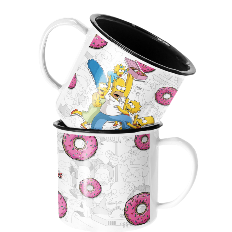 TAZA ENLOZADA LECHERA FAMILIA SIMPSON ROSQUILLA HOMERO MARGE - 1