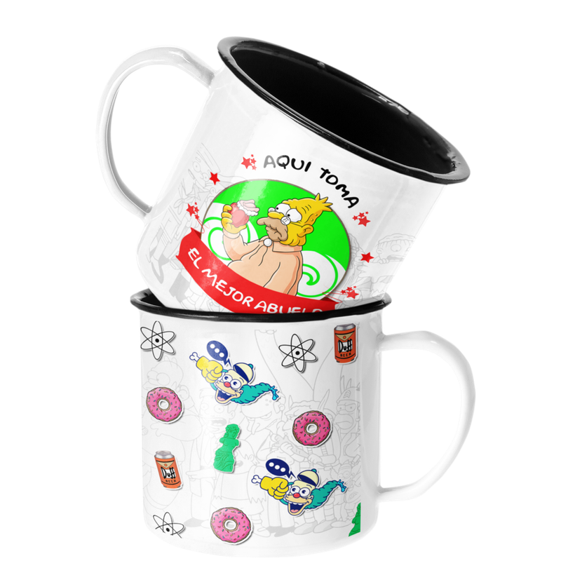 TAZA ENLOZADA LECHERA MEJOR ABUELO REGALO LOS SIMPSONS - 1