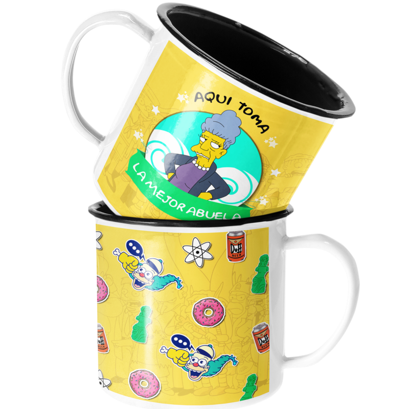 TAZA ENLOZADA LECHERA MEJOR ABUELA REGALO LOS SIMPSONS - 1