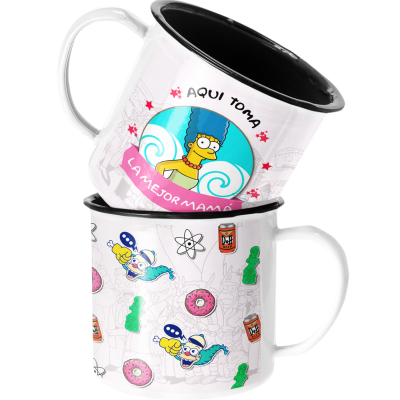 TAZA ENLOZADA LECHERA MEJOR MAMÁ REGALO LOS SIMPSONS - 1