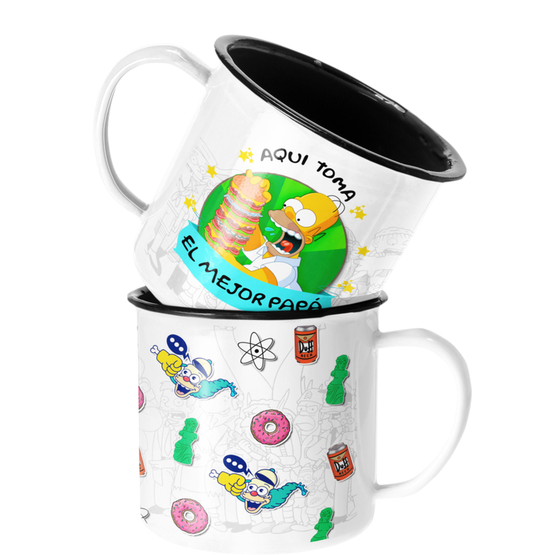 TAZA ENLOZADA LECHERA MEJOR PAPÁ REGALO LOS SIMPSONS - 1