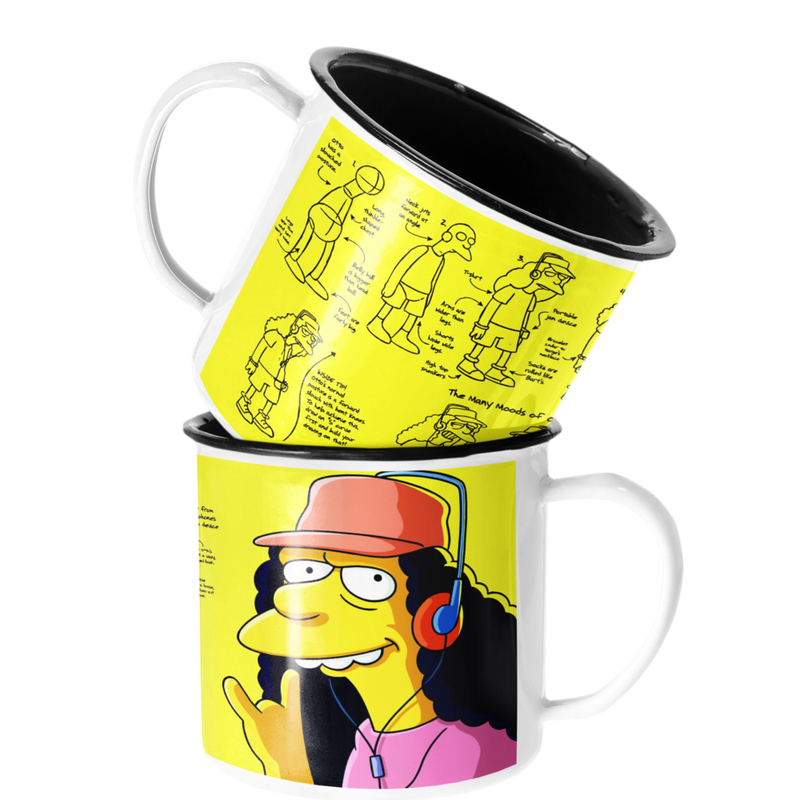 TAZA ENLOZADA LECHERA OTTO MAN CONDUCTOR BUS LOS SIMPSON - 1