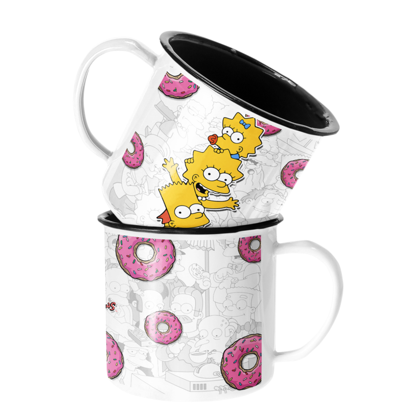 TAZA ENLOZADA LECHERA BART LISA Y MAGGIE SIMPSONS ROSQUILLA - 1