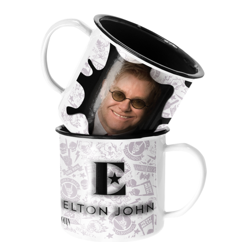 TAZA ENLOZADA LECHERA ELTON JHON ROCK MUSICA - 1