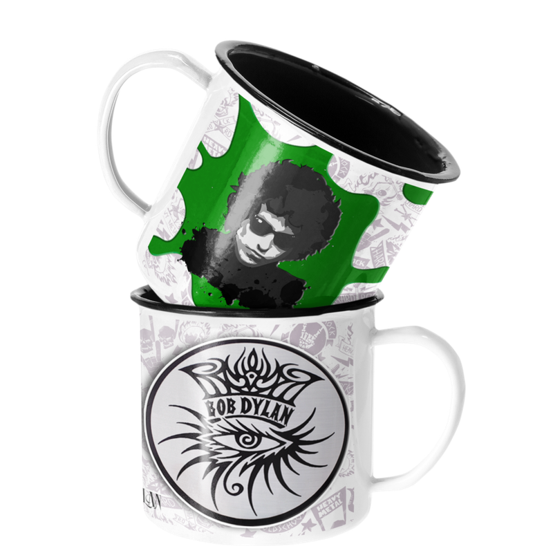 TAZA ENLOZADA LECHERA BOB DYLAN ROCK MUSICA - 1