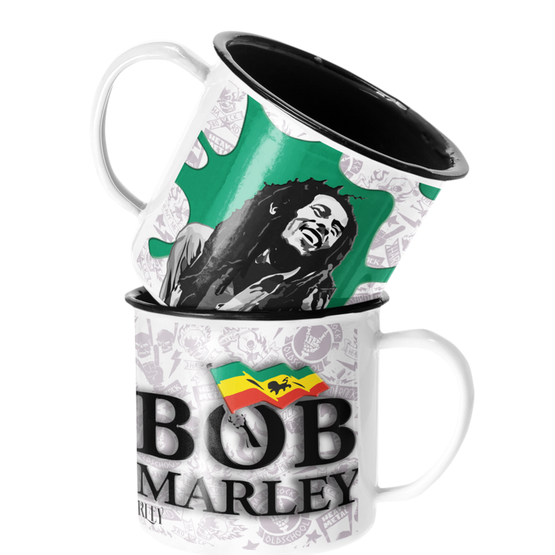 TAZA ENLOZADA LECHERA BOB MARLEY ROCK MUSICA - 1