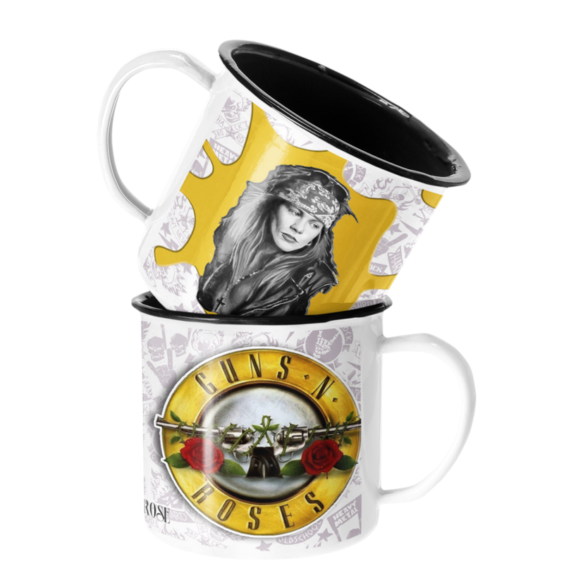 TAZA ENLOZADA LECHERA GUNS N ROSES AXEL ROSE ROCK MUSICA - 1