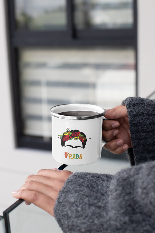 TAZA ENLOZADA LECHERA FRIDA KHALO VIVE LA VIDA REGALO - 3