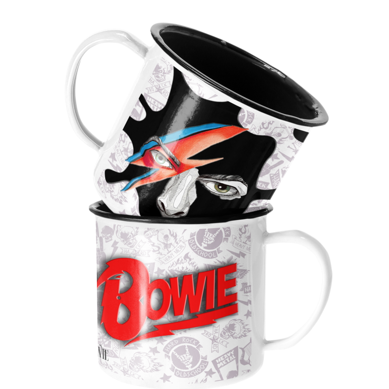 TAZA ENLOZADA LECHERA DAVID BOWIE ROCK MUSICA - 1
