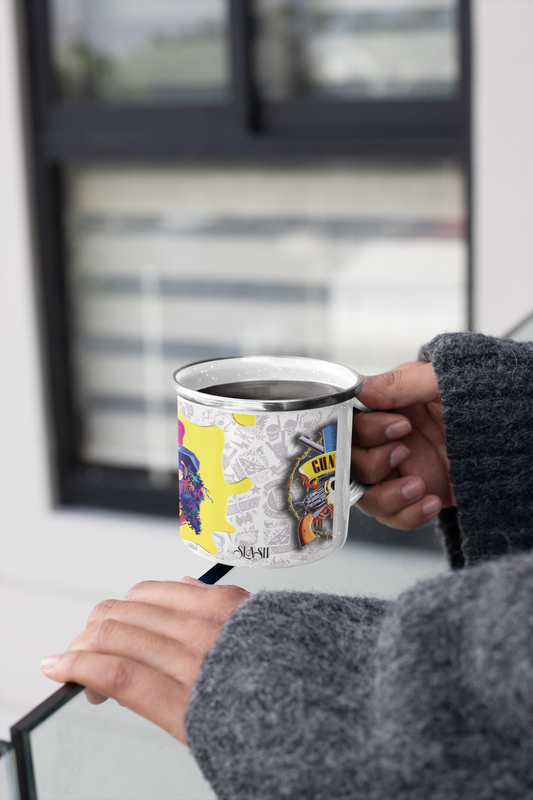 TAZA ENLOZADA LECHERA GUNS N ROSES SLASH ROCK MUSICA - 4