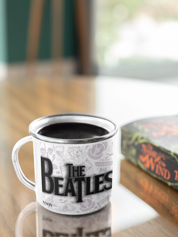 TAZA ENLOZADA LECHERA THE BEATLES JHON LENNON ROCK MUSICA - 3