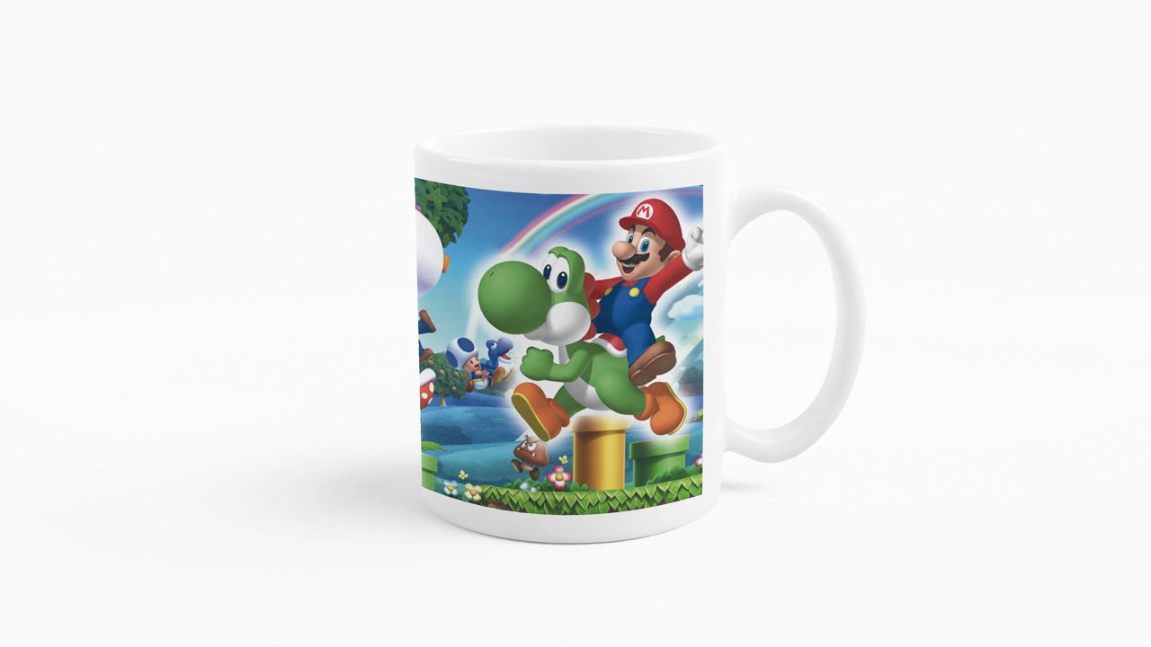 TAZONES TAZAS BLANCAS MARIO BROSS YOSHI SUPER MARIO BROSS - 2