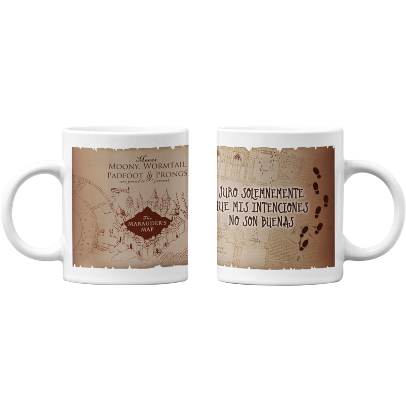 TAZONES TAZAS BLANCAS MAPA DEL MERODEADOR HARRY POTTER - 1