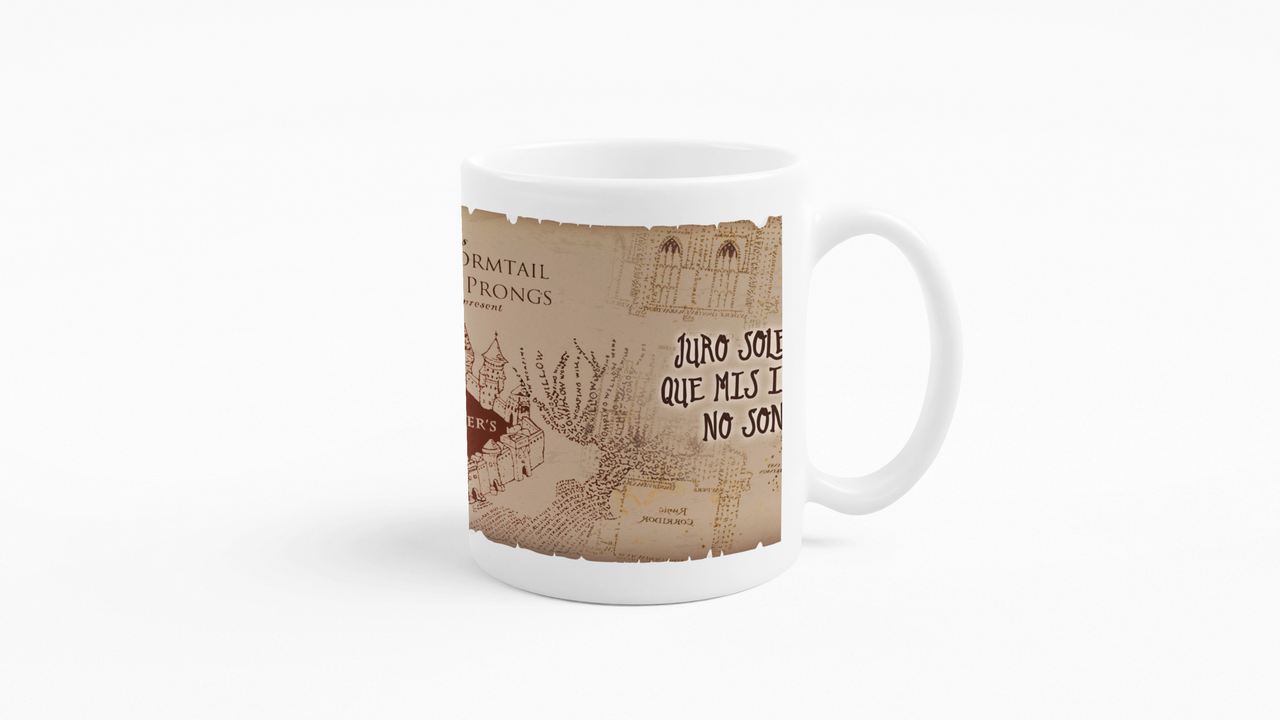 TAZONES TAZAS BLANCAS MAPA DEL MERODEADOR HARRY POTTER - 2