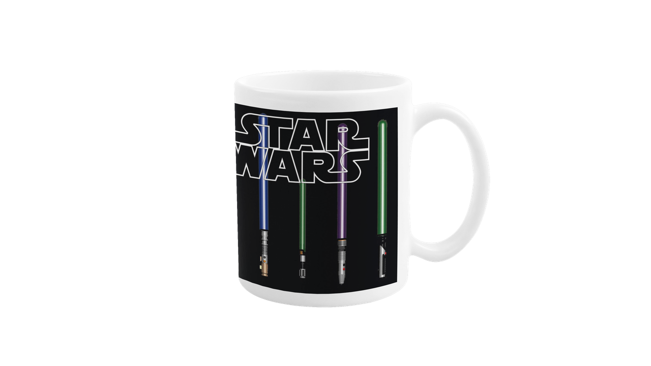 TAZONES TAZAS BLANCAS SABLE LUZ STAR WARS JEDI - 2