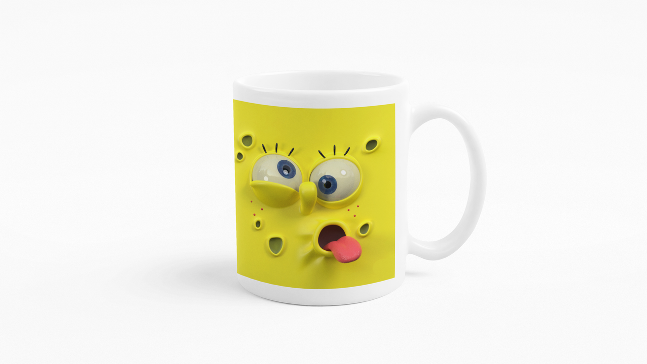 TAZONES TAZAS BLANCAS BOB ESPONJA PERSONAJE ANIMADO - 2