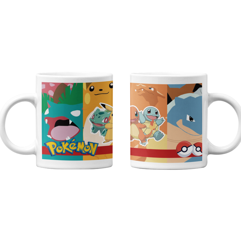 TAZONES TAZAS BLANCAS POKEMON EQUIPO ASH - 1